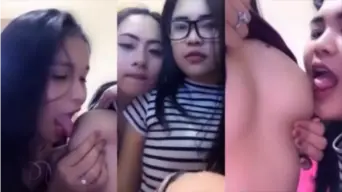 Bokep Terbaru 3 Cewek Mainin Toket Live