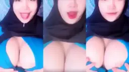 Hijab Biru ARRAZYNY Jilboobs Video by HQporner