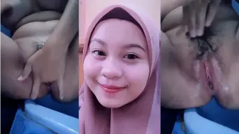 Viral Hijab Pink Cantik Sange di Toilet